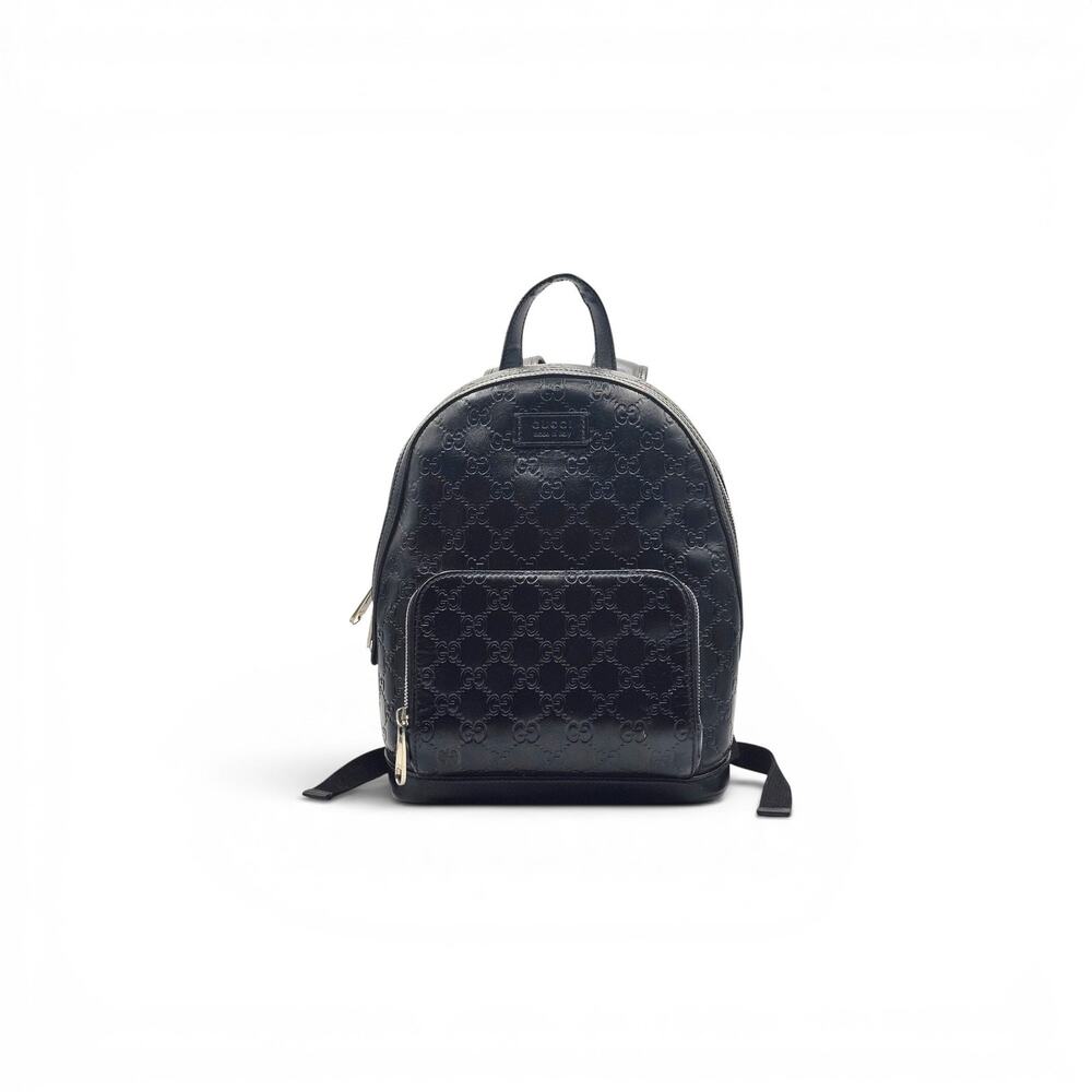 Gucci Guccissima GG Signature Small Day Leather Backpack Unisex 450967 Black